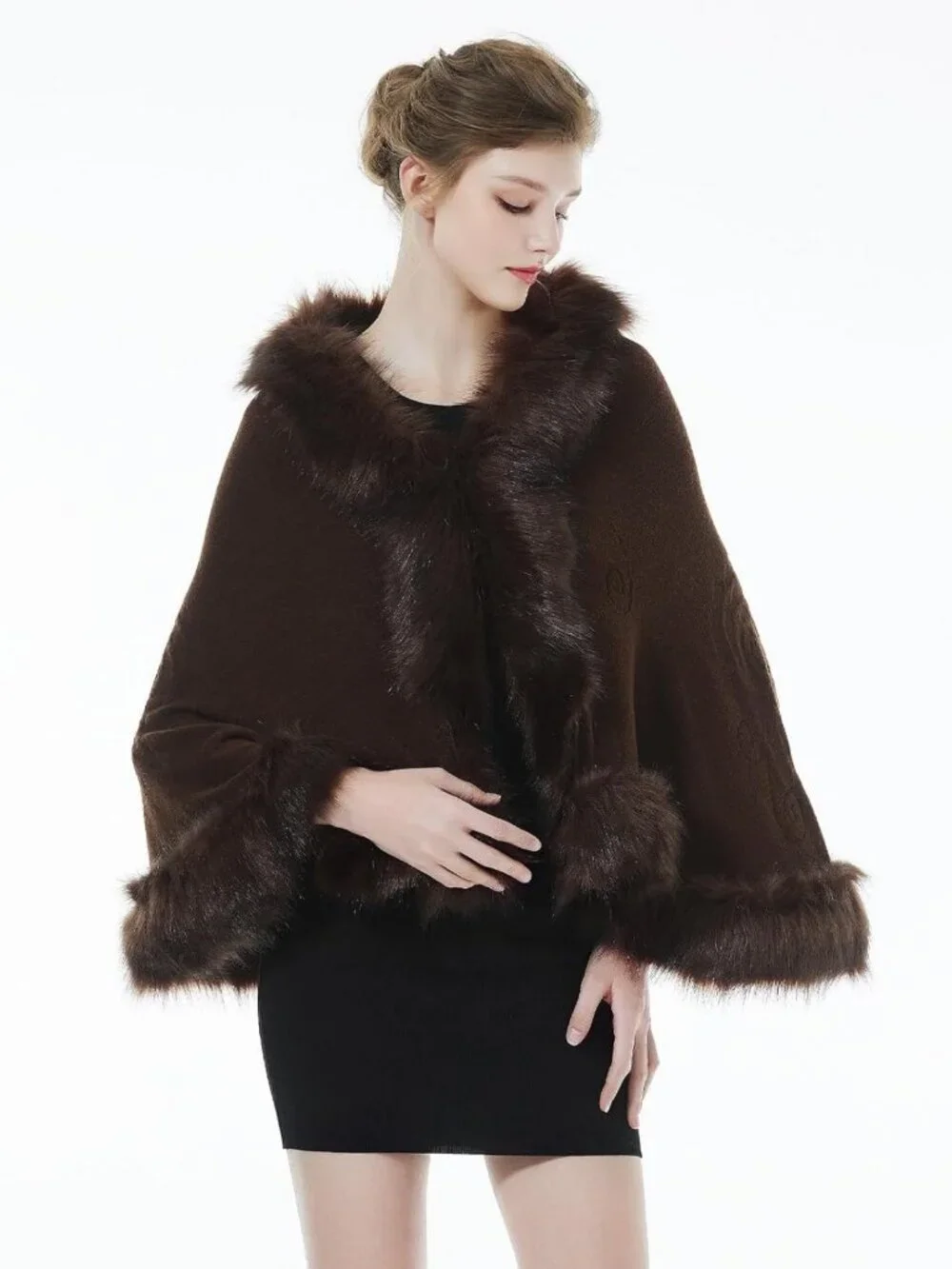 Faux Fur Shawl Wrap Stole Shrug for Bridal Winter Wedding - Elegant & Cozy